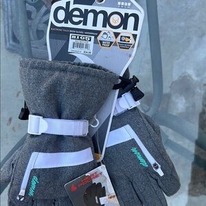 Gray Waterproof Snow Gloves